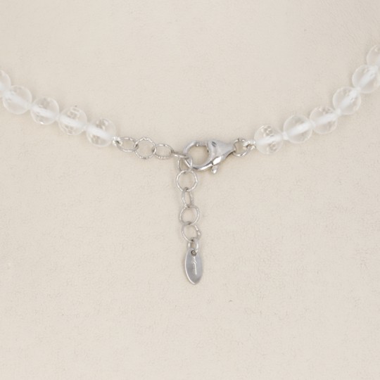 Necklace with Polished/Satinate Hyal Quartz