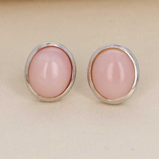 Pendientes con Opale Rosa Cabochon Oval