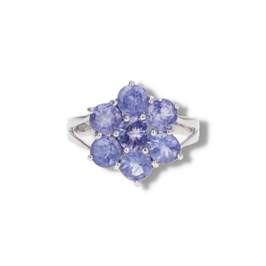 Flower Ring with Tanzanite