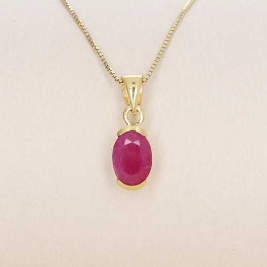 Pendant with Oval Ruby