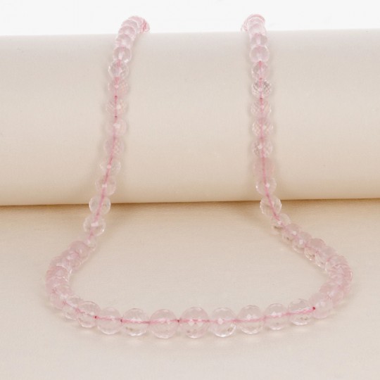 Spherical Rose Quartz Thread in Ladder