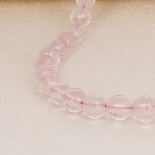 Spherical Rose Quartz Thread in Ladder