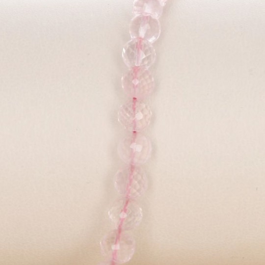 Spherical Rose Quartz Thread in Ladder