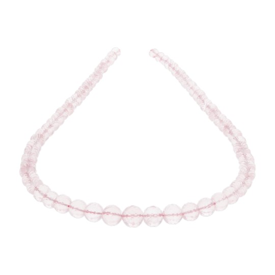 Spherical Rose Quartz Thread in Ladder