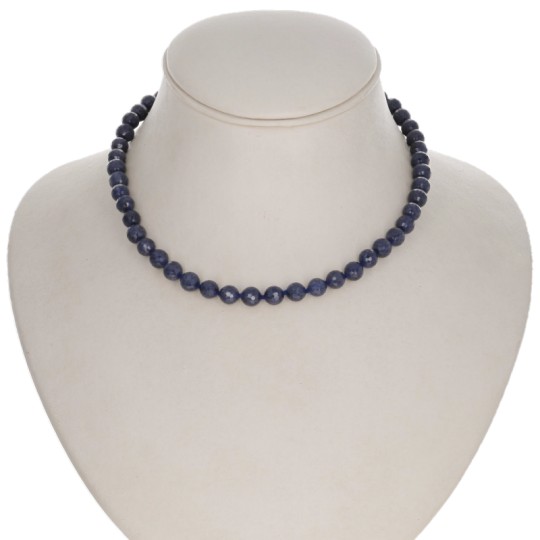 Spherical Blue Sapphire Necklace