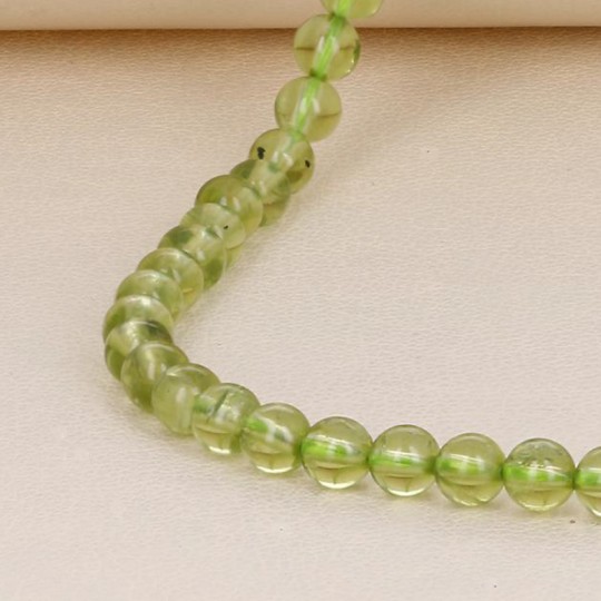 Smooth Spherical Peridot Thread