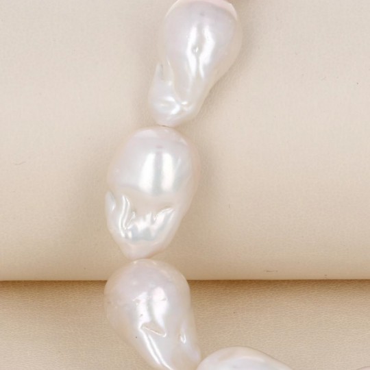 White Baroque Pearl Wire (Fiammate)