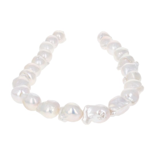 White Baroque Pearl Wire (Fiammate)