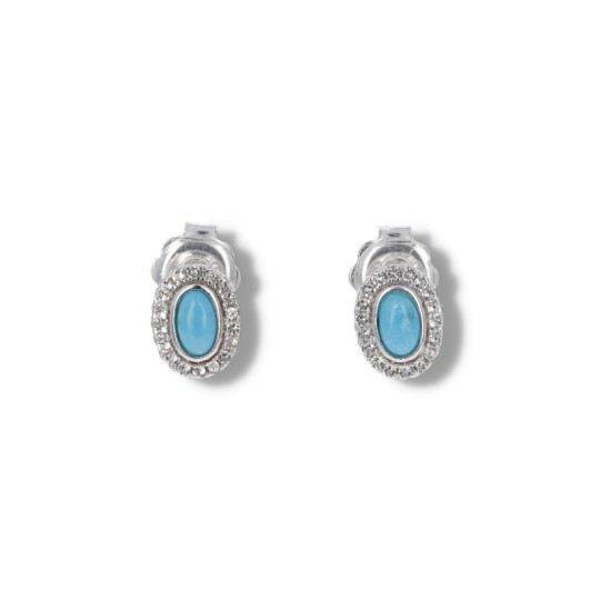 Earrings with Turquoise and Topazi