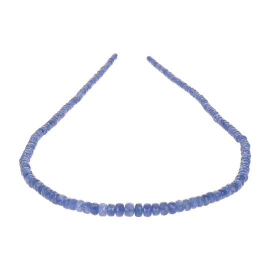 Blue sapphire natural stones thread, beveled washer cut to scale