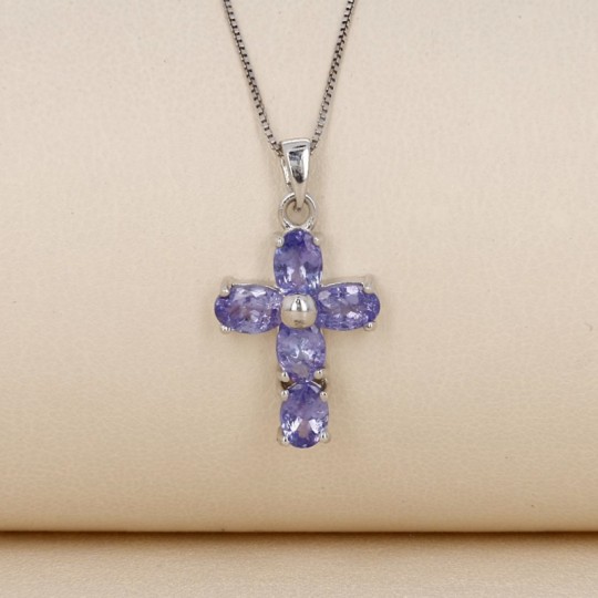 Tanzanite Cross Pendant