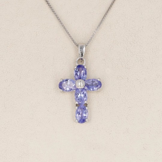 Tanzanite Cross Pendant