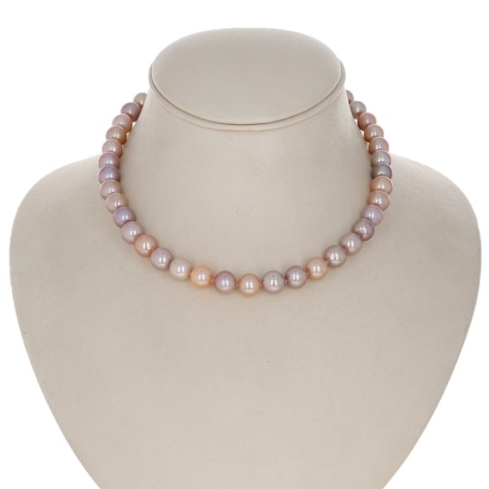 Semiround Multicolor Pearl Necklace