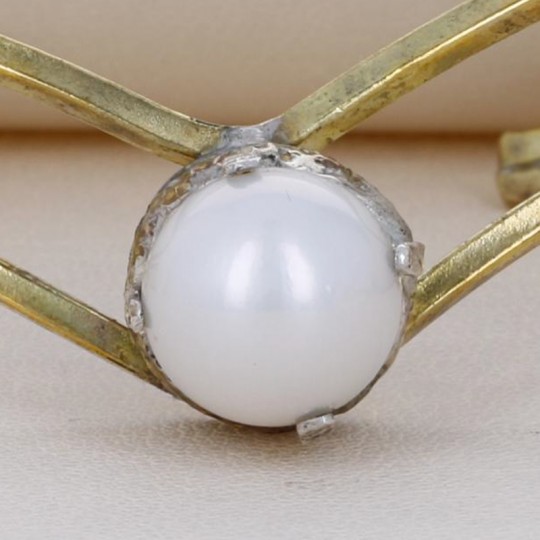 Bracelet Rigid Open with Semiround Pearl
