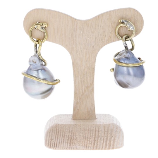 Ohrringe in Bronze mit Tahiti Pearls