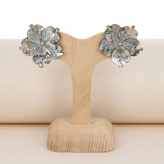 Earrings Five Petals of Mother of Pearl Abalone