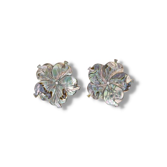 Earrings Five Petals of Mother of Pearl Abalone