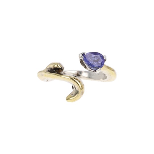 Anello in Bronzo con Tanzanite a Goccia