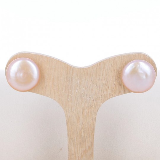 Earrings with Pink Pearls (Coin)