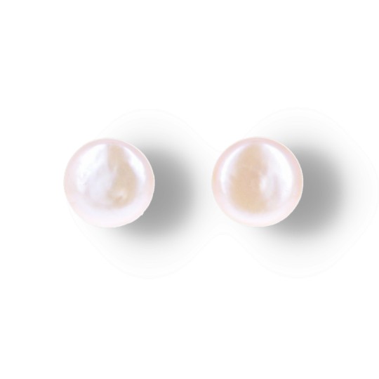 Earrings with Pink Pearls (Coin)