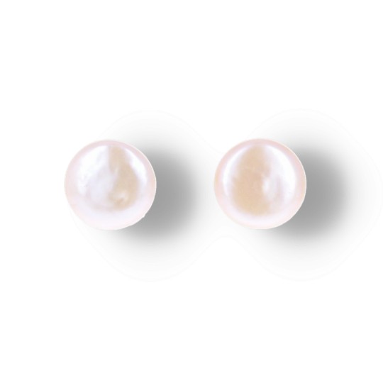 Ohrringe mit rosa Perlen (Münze)
