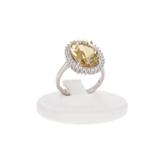 Ring with Natural Citrine Quartz