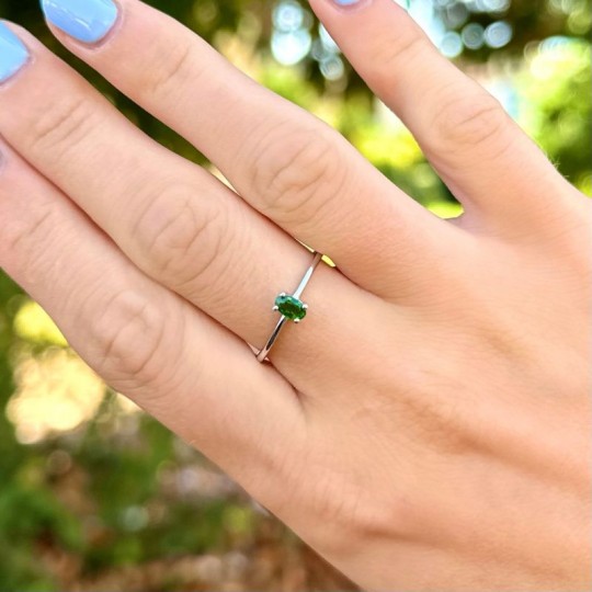 Ring with Diopside Oval