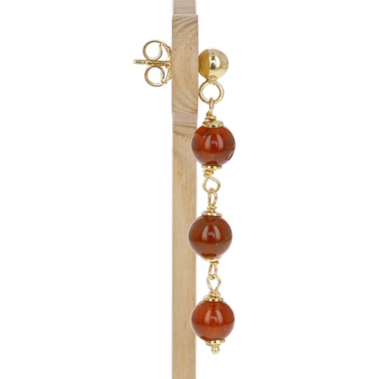 Hessonit-Granat-Halskette, Armband und Ohrringe-Set