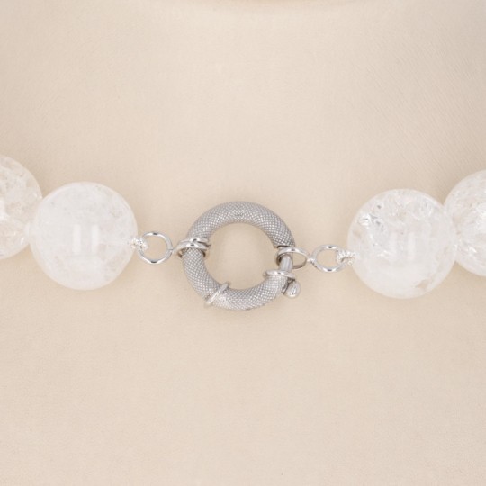 Collar de cuarzo hiald de hielo