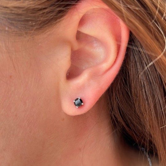 Black Spinel Lobe Ohrringe