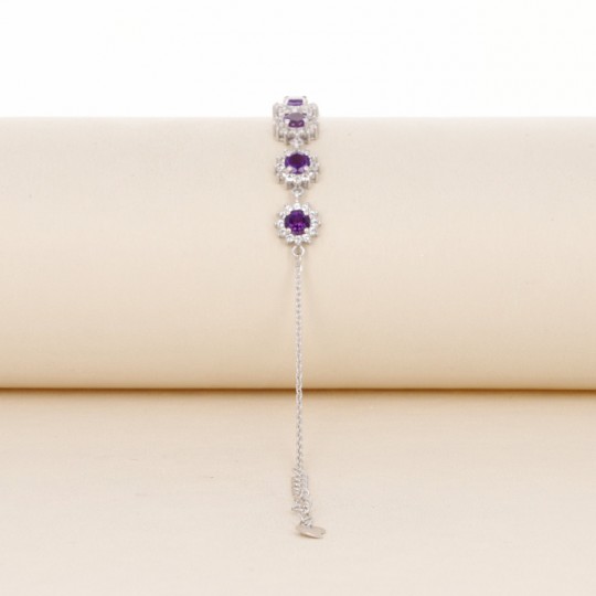 Armband mit fünf Amethyststeinen