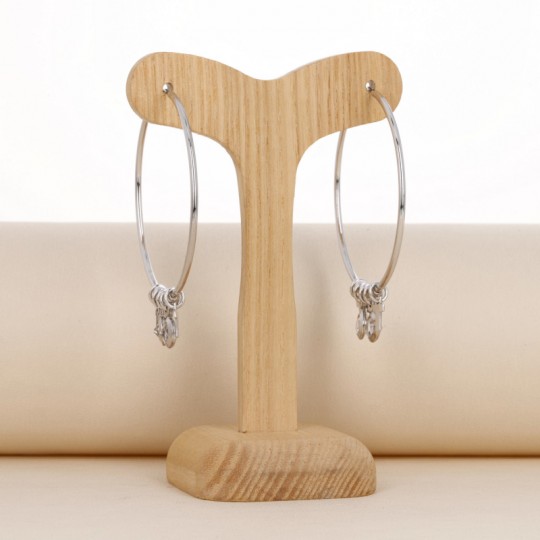925‰ Silver Earrings in Circle with Charms
