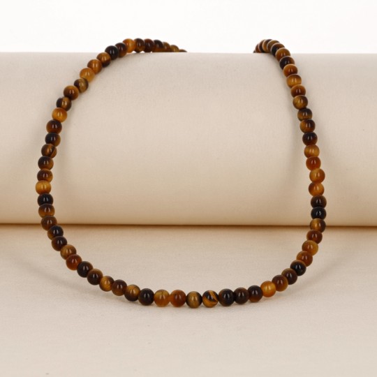 Spherical Natural Tiger Eye Thread