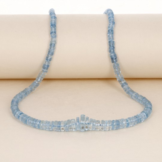 Halskette Aquamarin mit Goldverschluss