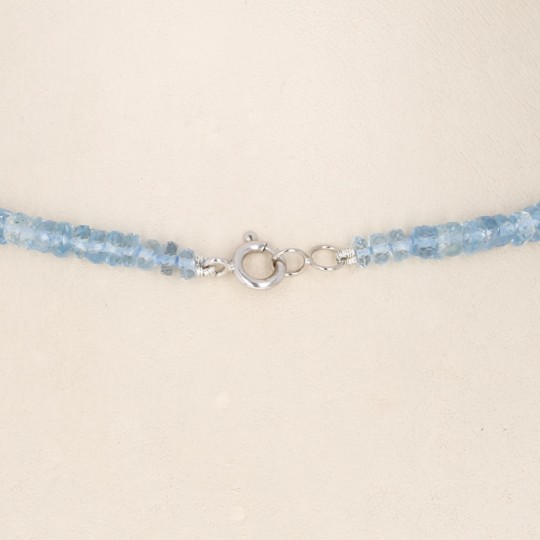Necklace of Aquamarine with Gold Clasp