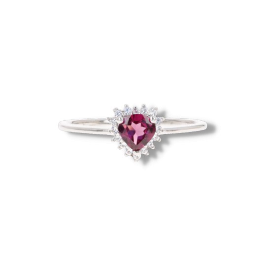 Ring with Rhodolite Granate and Topazi