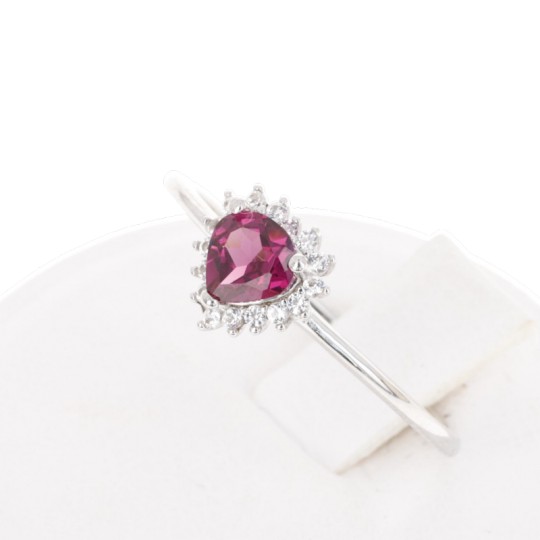 Ring with Rhodolite Granate and Topazi