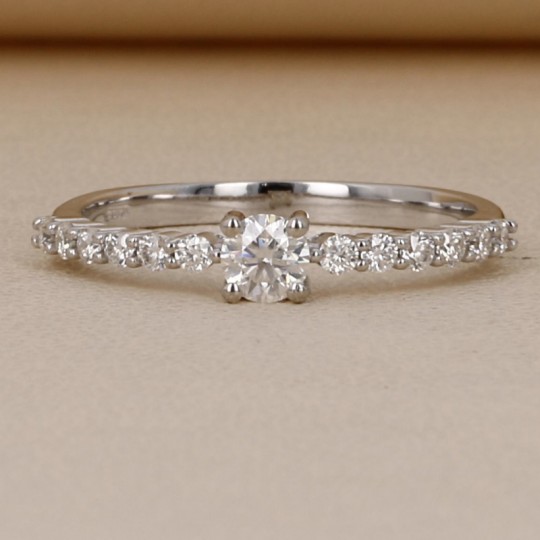 Ring with Moissanite Synthetic Round