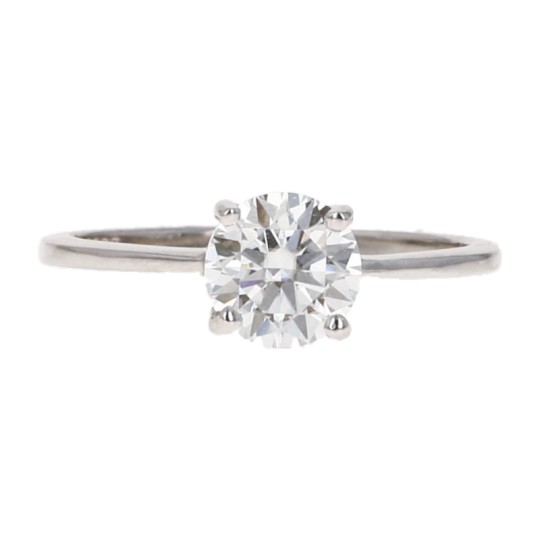 Ring Solitaire Moissanite Synthetic Round