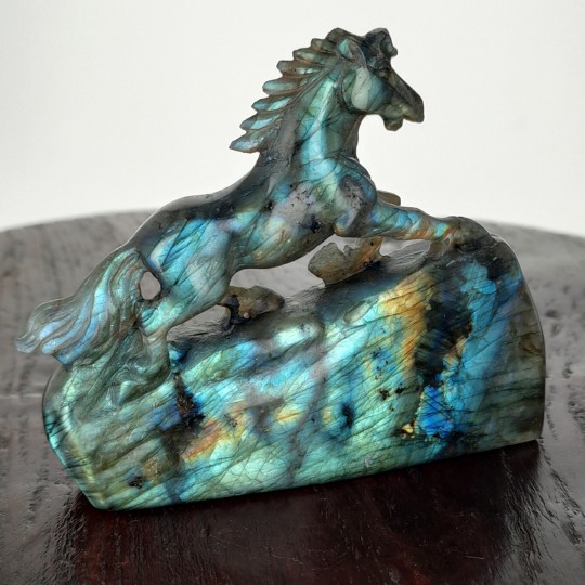 Escultura Caballo Esculpido en Labradorite