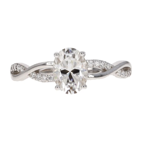 Anillo Intreccio con sintético Moissanite