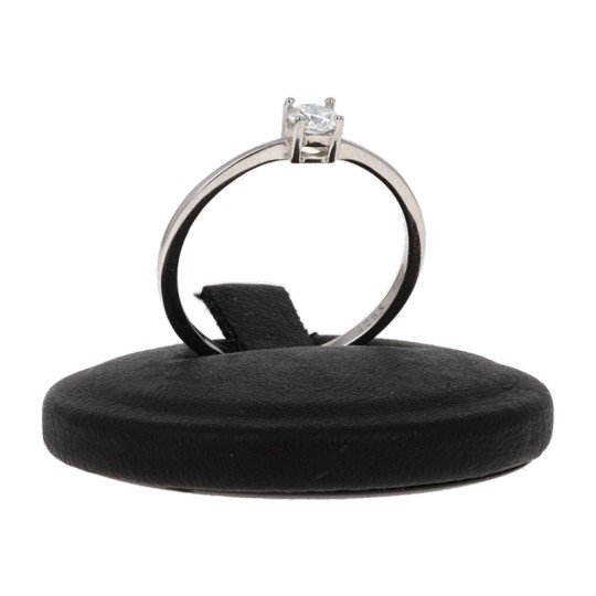 Silver 925‰ Solitary Ring with Synthetic Moissanite