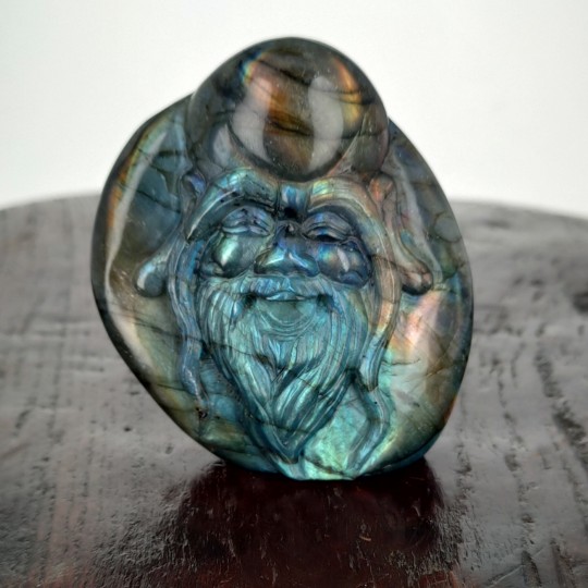 Escultura Antiguo sabio chino en Labradorite