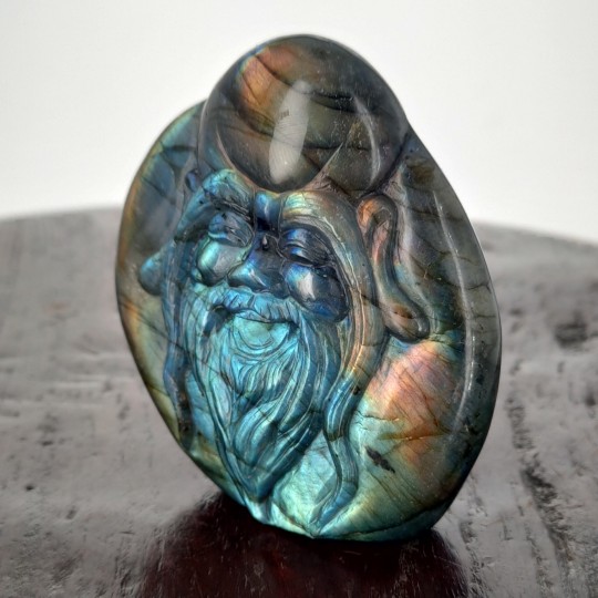 Escultura Antiguo sabio chino en Labradorite