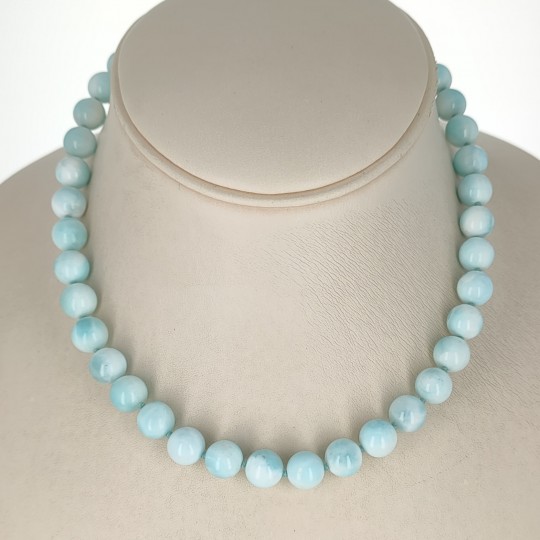 Necklace Crew neck of Aragonite Azzurra