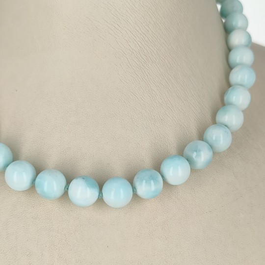 Necklace Crew neck of Aragonite Azzurra