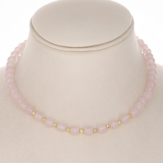 Necklace and Earrings of Rose Quartz