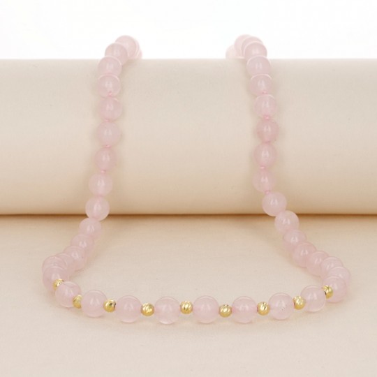 Necklace and Earrings of Rose Quartz