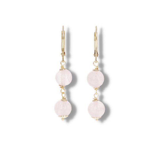 Necklace and Earrings of Rose Quartz