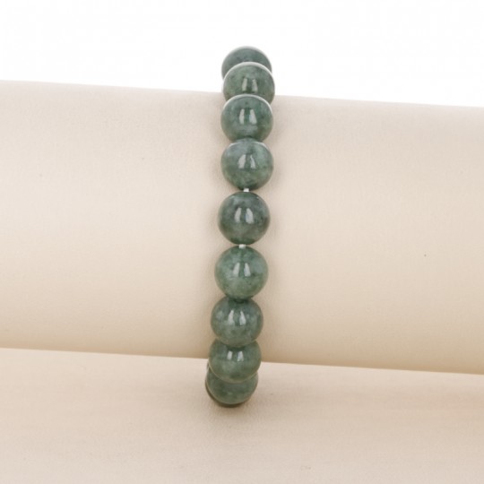 Intensives grünes Jade-Elastikarmband